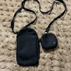 Lululemon Athletica Black Belt Bag Set